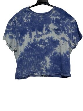 Universal Thread Blue Tie-Dye Cropped Tee